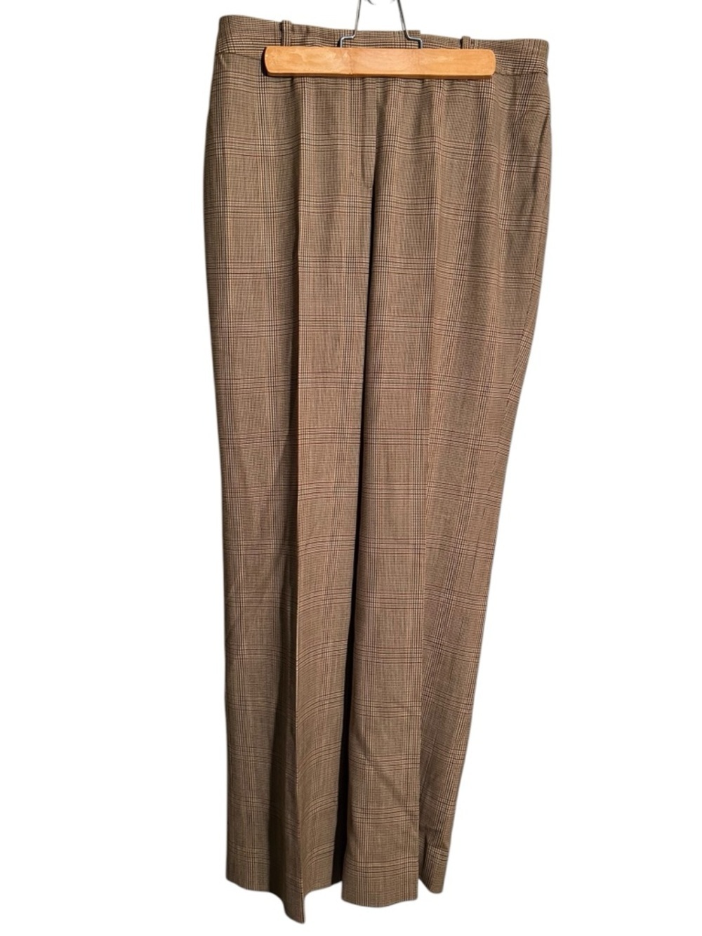 346 Brooks Brothers Women's Size 4 Wool Trousers Dress Pants Brown Tan Plaid